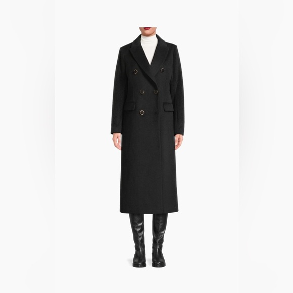Milly Wool Blend Black Double Breasted Coat NWT Size XS